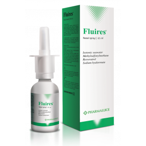 FLUIRES ® NASAL SPRAY ( ISOTONIC SEAWATER + METHYLSULPHONYL METHANE + RESVERATROL + SODIUM HYALURONATE ) 65 ML